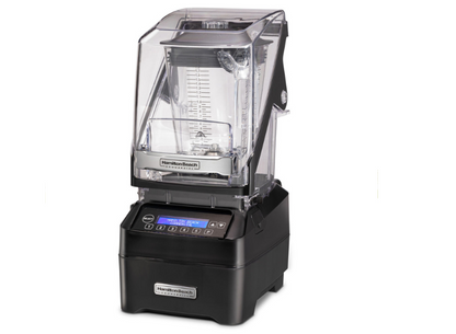 An empty blender with Quiet Shield closed