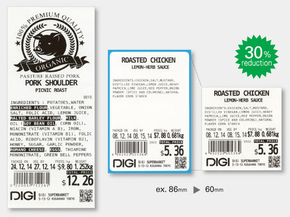 Digi Scales Linerless Adhesive Labels  58mm x 65mm – Box of 40