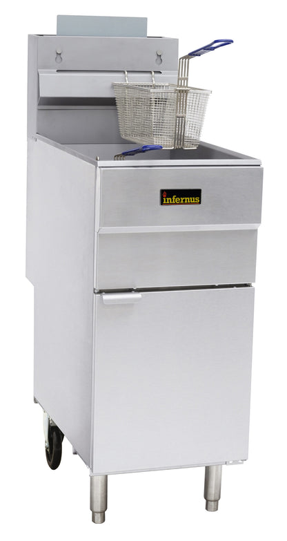 Infernus 3 Burner LPG Single Tank Twin Basket Gas Fryer - 23 Litres