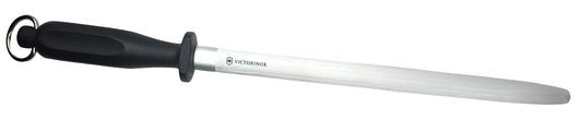 Victorinox Butchers Sharpening Steel Oval 30cm Fine Cut Black Handle
