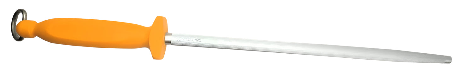 Victorinox Swibo Butchers Sharpening Steel Round 30cm Fine Cut Yellow Handle